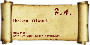 Holzer Albert névjegykártya